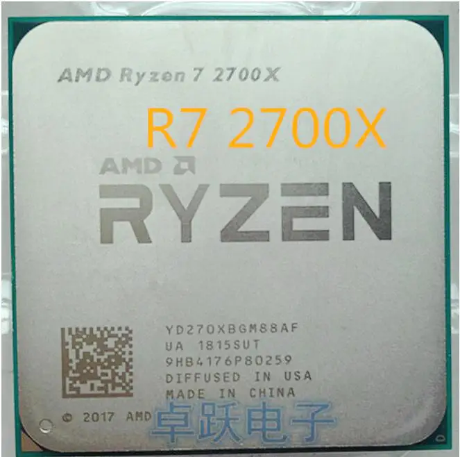 

AMD Ryzen 7 2700X CPU Processor 8Core 16Threads AM4 4.3GHz 16MB TDP 105W Cache 14nm DDR4 2667MHZ R7 2700X Desktop