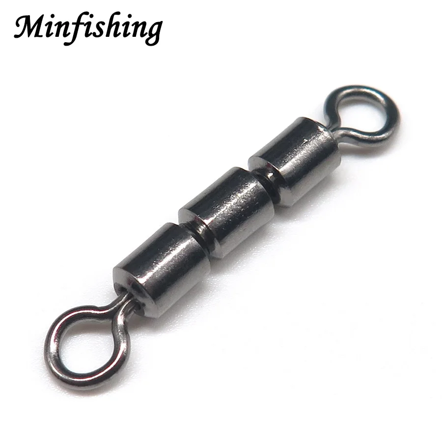 

Minfishing 25 pcs 3 Joint Rolling Swivel Ball Bearing Fishing Swivel Stainless Steel Fishing Hook Connector Fishing Accessories