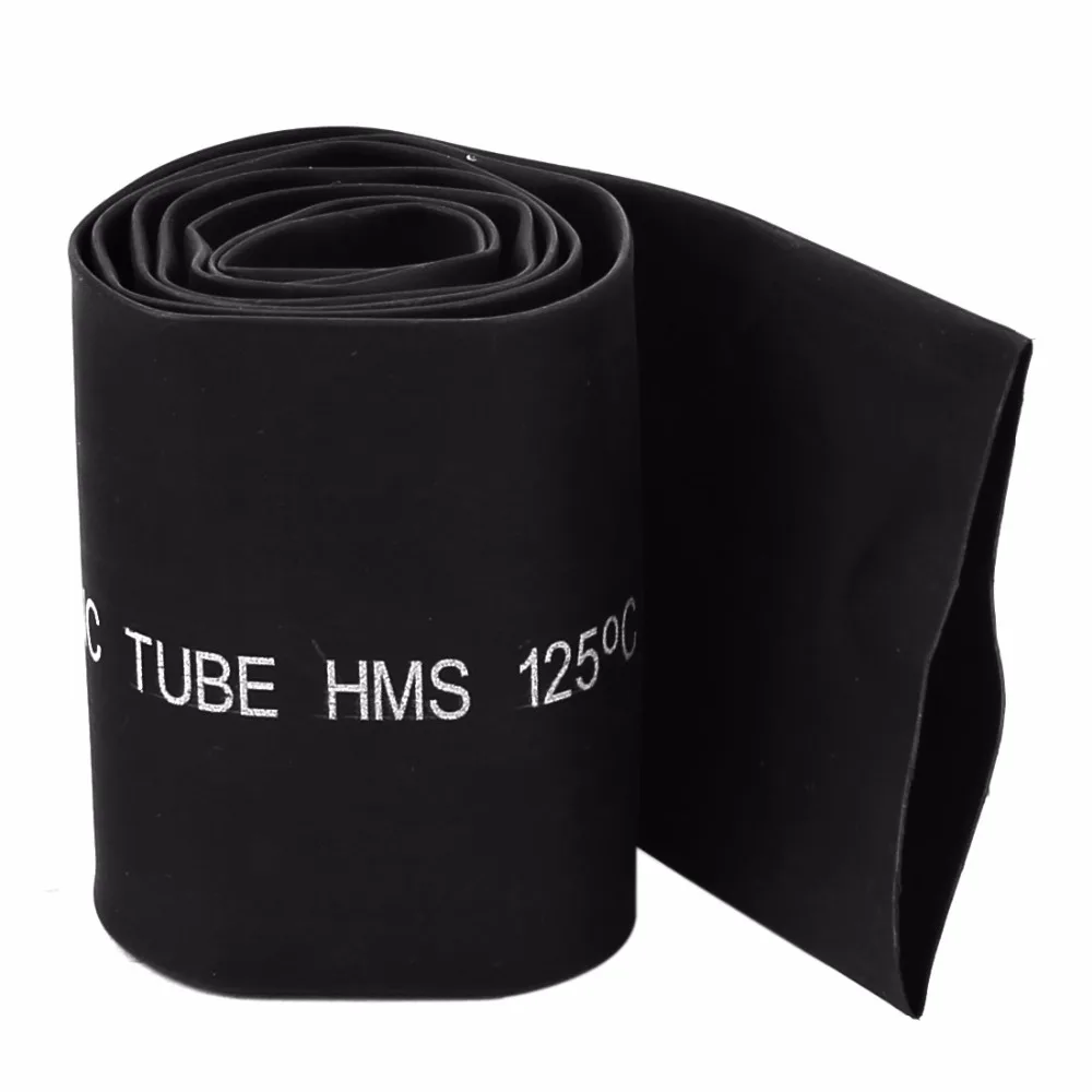 UXCELL 35mm Dia 69cm Long Black Polyolefin Heat Shrinkable Tube Shrink