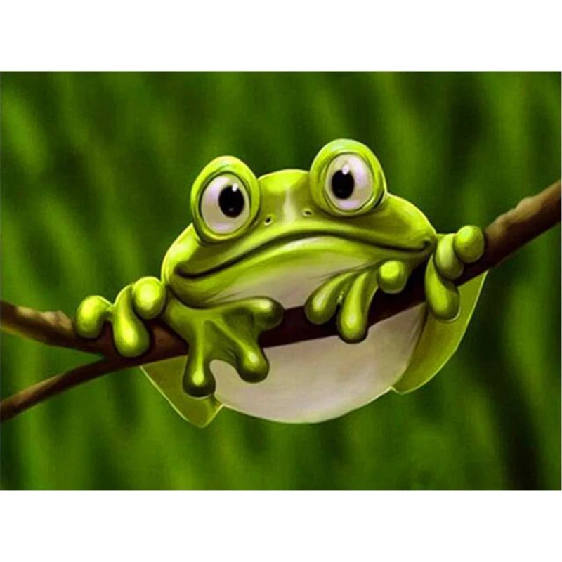 Full Drill Square Diamond Painting Frog Diamond Embroidery Animal 5D