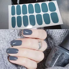 Блеск градиентный цвет наклейки Французский Полный ногтей Обертывания ногтей наклейки-лак японский дизайн ногтей маникюр предварительно спроектированный D05