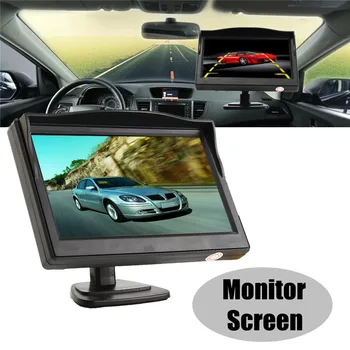 

Universal 5.0 Inch Car Monitor TFT LCD 800*480 Color 16:9 Screen 2 Way Video Input For Rear View Backup Reverse Camera 12V