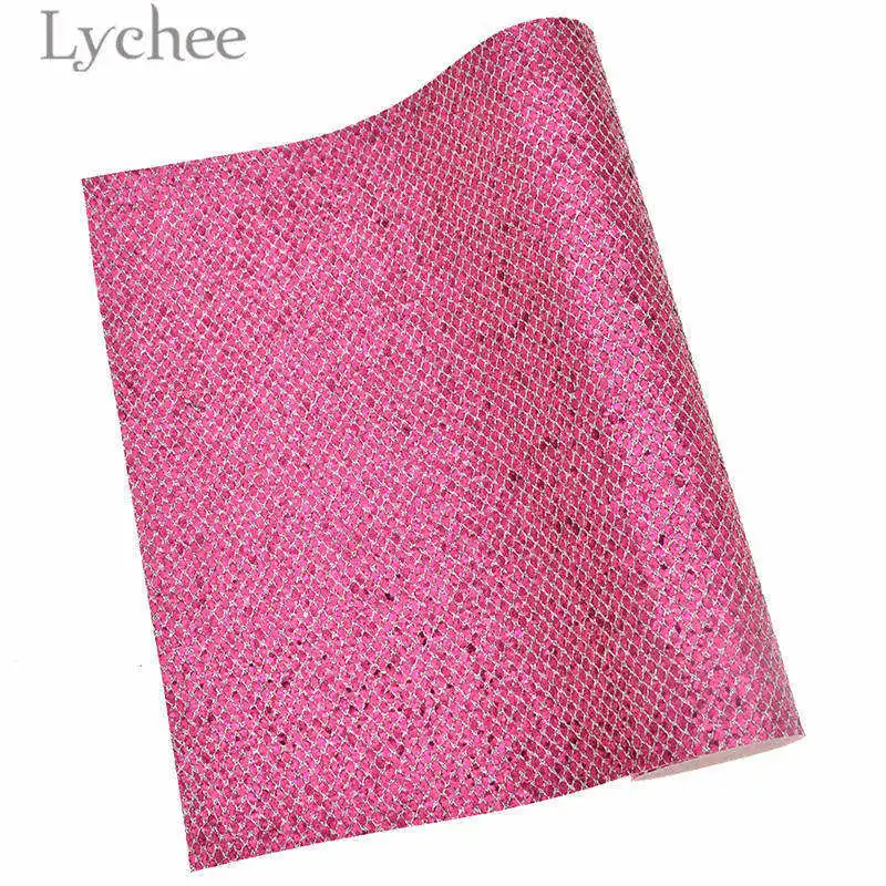 Lychee Life 21x29 см А4 сетка блестящая искусственная кожа ткань Высококачественная Синтетическая Кожа DIY материал для сумок одежды - Цвет: 4