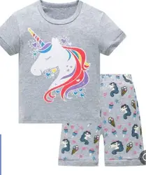 Новые мягкие и милые детские короткие пижамы для маленьких девочек летняя детская одежда для сна с короткими рукавами с героями