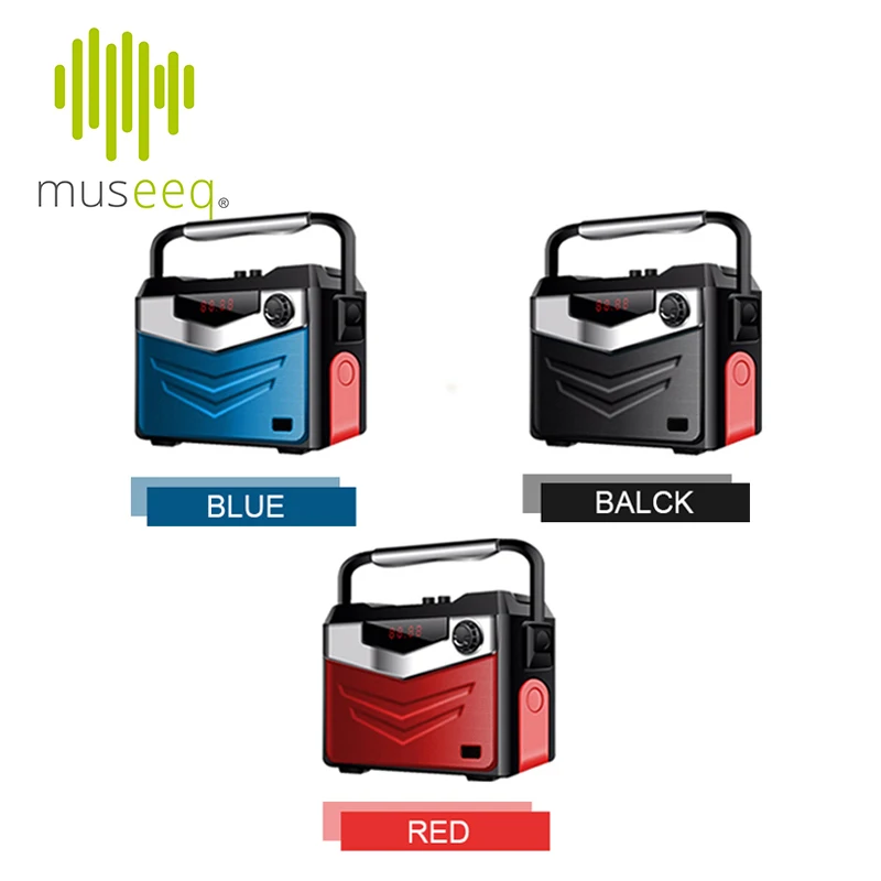 

Museeq Portable Bluetooth Dance and Party Speaker with 4" Driver, LED Display, Carrying Handle, Karaoke Microphone Compatible