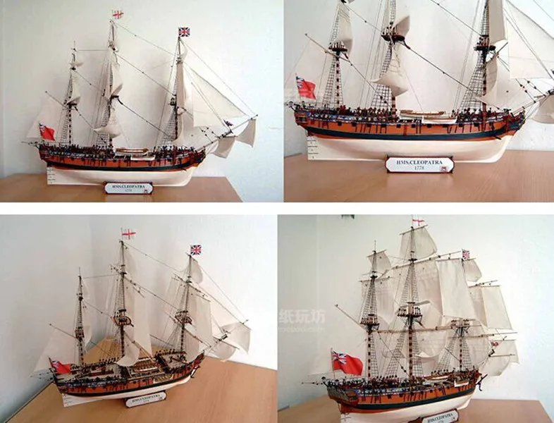 1:96 весы британская египетская Янь после парусного корабля модель 3D бумажная