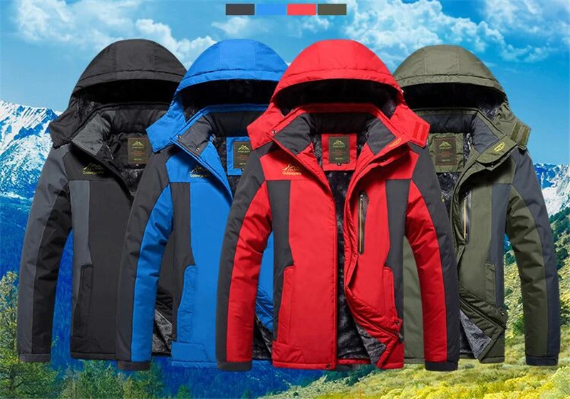 Зимняя флисовая военная куртка Мужская ветрозащитная водонепроницаемая верхняя одежда парка Толстая ветровка теплый плащ пальто размера плюс 8XL пальто