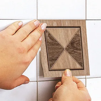 

10pcs/lot Europe Style Tiles Wall Sticker Kitchen Bathroom Toilet Tiles Waist Line Art Mural Vinyl Floor Diagonal Wall Decals