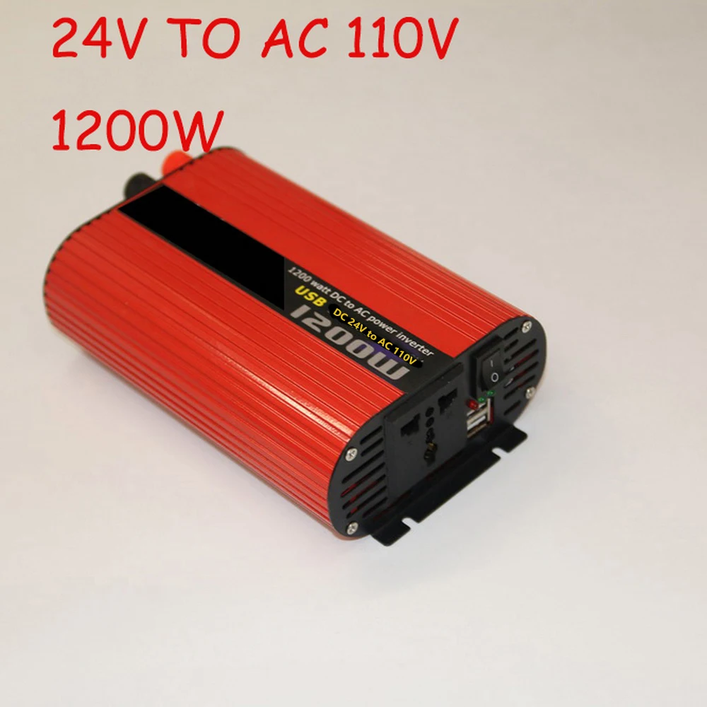 DC 24 V к AC 220 V/мощность Инвертор зарядное устройство двойной USB DC 12 V к AC 110 V/DC 12 V к AC 220 V/1200 W преобразователь DC 24 V к AC 110 V/