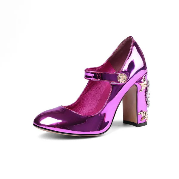 Prova Perfetto; Новинка; женские туфли-лодочки на высоком каблуке; стразы; цветы; свадебные туфли; женские пикантные туфли на высоком каблуке; обувь для вечеринок; милая обувь принцессы - Цвет: Rose Red