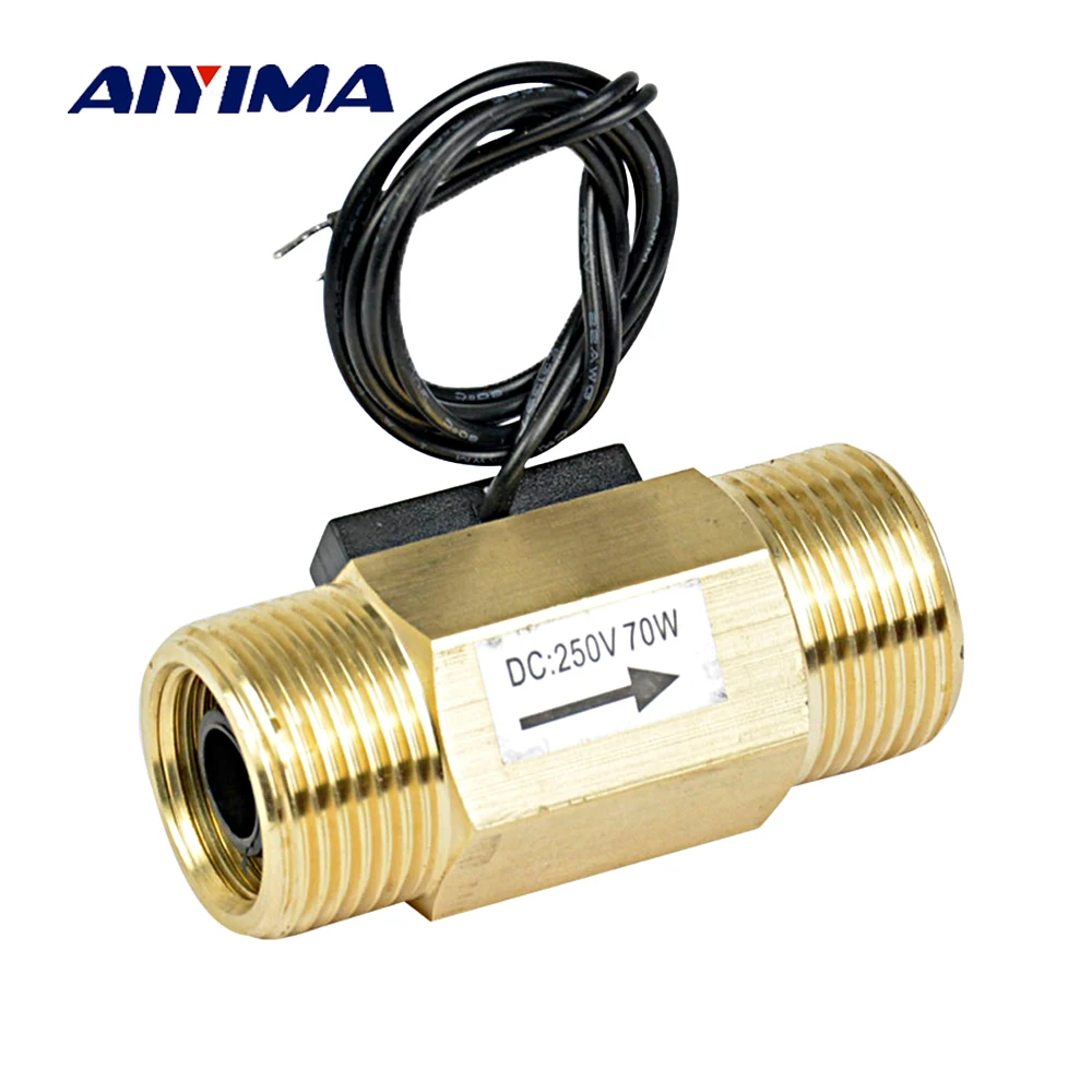 

AIYIMA DC 250V 70W G3/4" Full-copper Water Flow Sensor Witch Meter Air Flow Switch