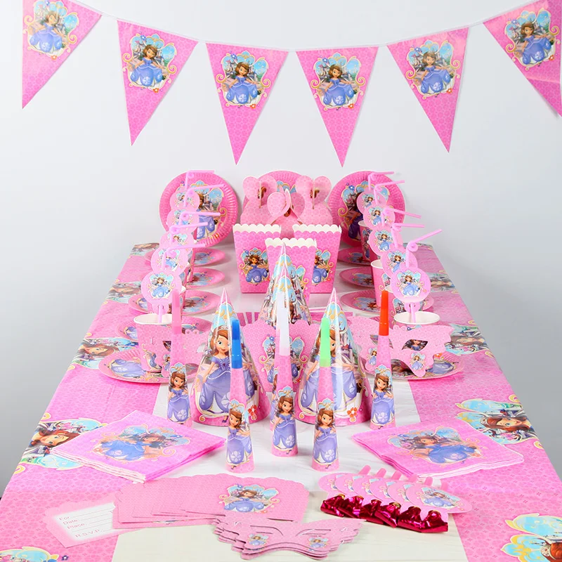 

229pcs/lot Sofia Party Decorations Set Kids Birthday Party Set Party Supplies Baby Birthday Party Baby Shower supplies