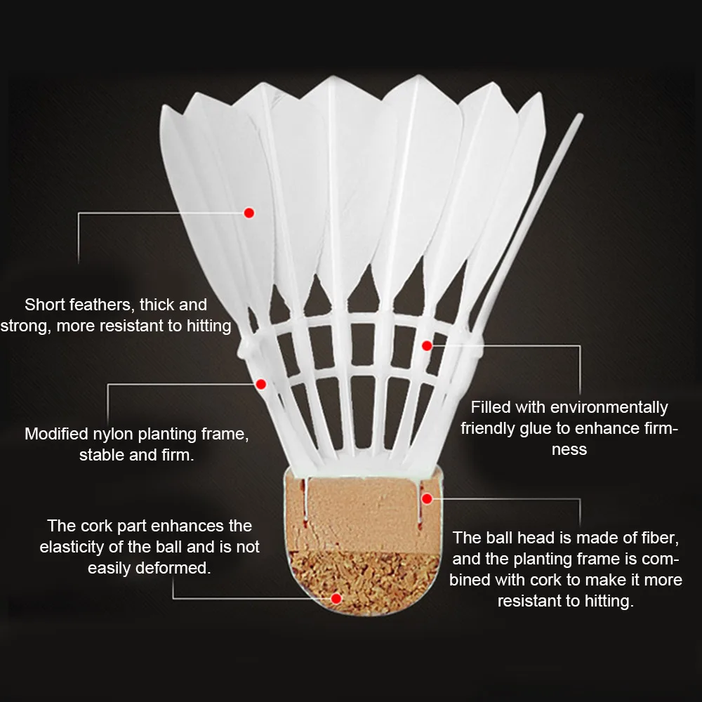 Долговечные воланы для бадминтона красочные Волан из гусиного пера тренировочные флайеры