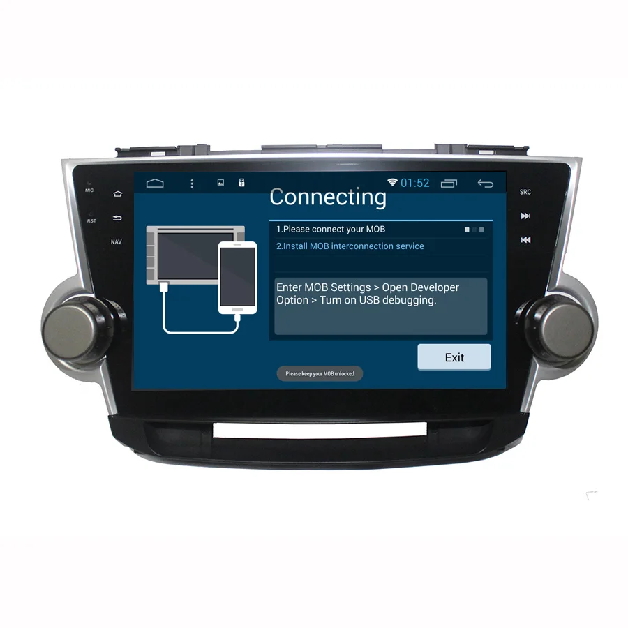 Excellent Asvegen Android 7.1 Octa Core Car Radio Car Radio Vedio Multimedia DVD For Toyota HIGHLANDER 2008 PC head Unit GPS Navigation 4