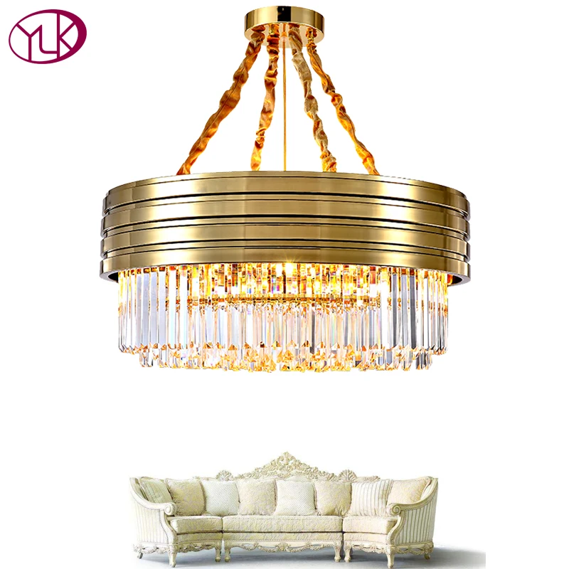 

Youlaike Modern Gold Chandelier Lighting Living Dining Room LED Crystal Lamp AC110-240V Luxury Home Decor Light Fixtures