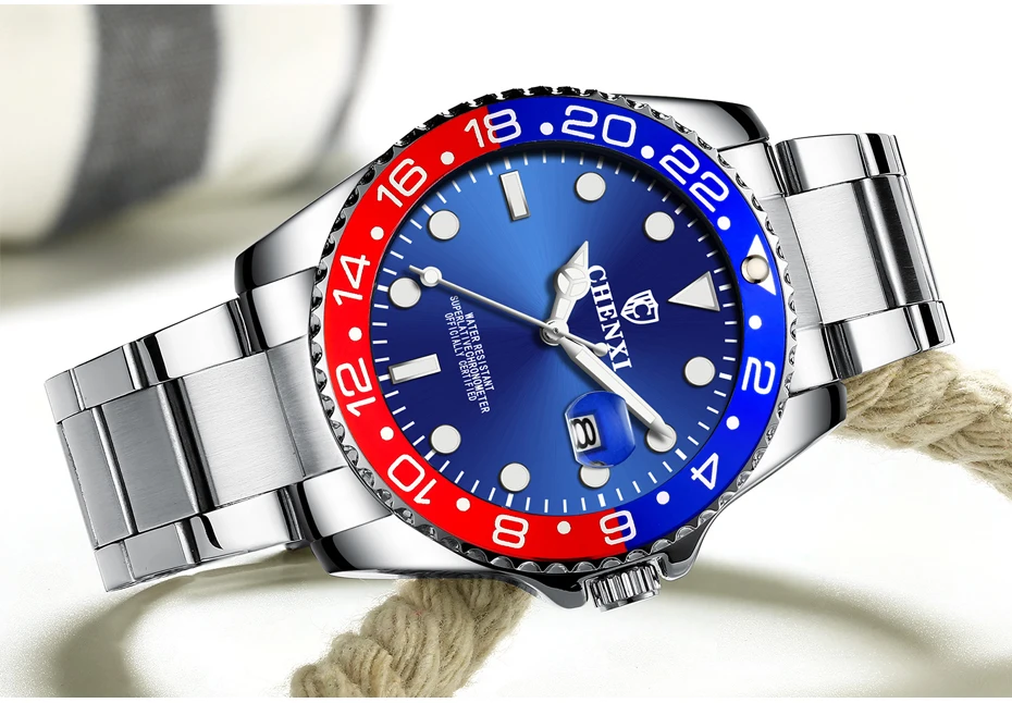 Relojes Hombre новые часы Мужские Роскошные Кварцевые часы CHENXI мужские наручные часы Лидирующий бренд Роскошные полностью стальные водонепроницаемые часы