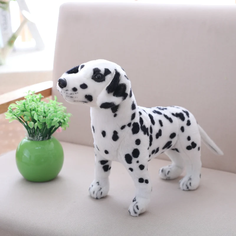 

Simulated Dalmatians Dog Stuffed Animals Super Surreal Black Dog Plush toys for Children Gift Toys for Boys Girls Present Xmas