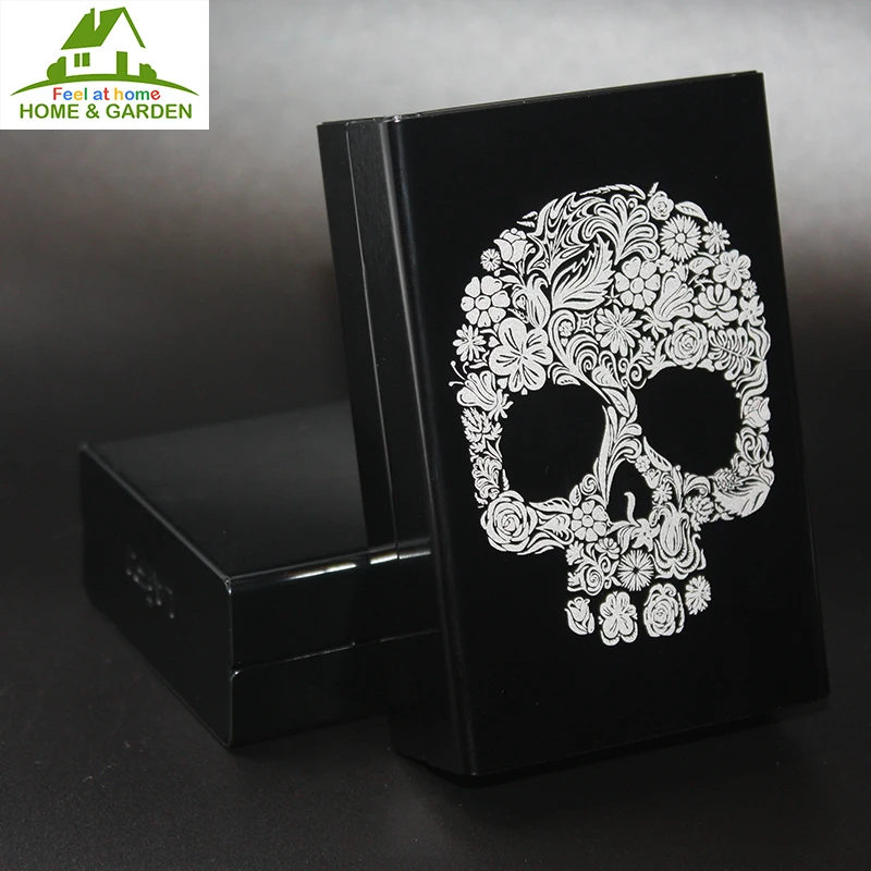 Novelty Skull Metal Cigarette Case Lady 20 Women Men Cigaret Box
