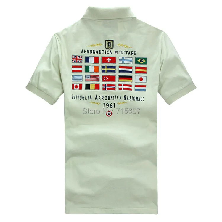 Мужская рубашка, aeronautica militare Футболка, брендовая мужская весенне летняя одежда, флаг страны Вышивка Бесплатная доставка