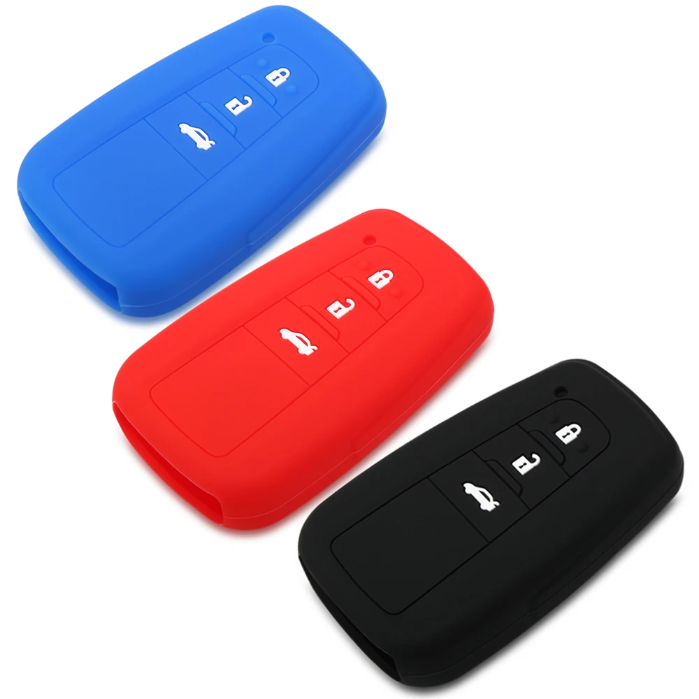 

3 Buttons Silicone Remote Car Key Case Cover Protector for Toyota Camry 2018 2017 Aygo RAV4 Corolla 2018 CHR/C-HR Prius