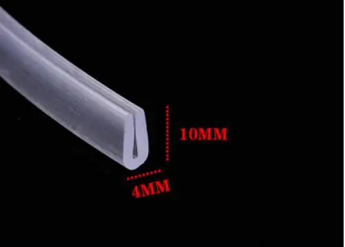 2 метра U канальная Резина стекло уплотнительная полоса душевая комната дверь и Окно Стекло край отделка остекление уплотнитель края двери защита - Цвет: 4x10mm