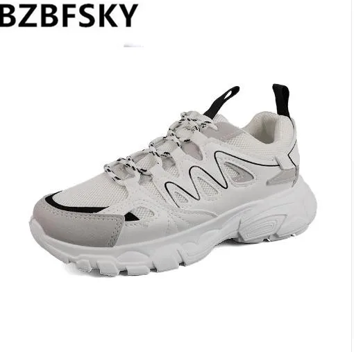 

2019 Spring New women chunky sneakers platform dad shoes harajuku casual clunky sneakers plus plush keep warm fur sneakers