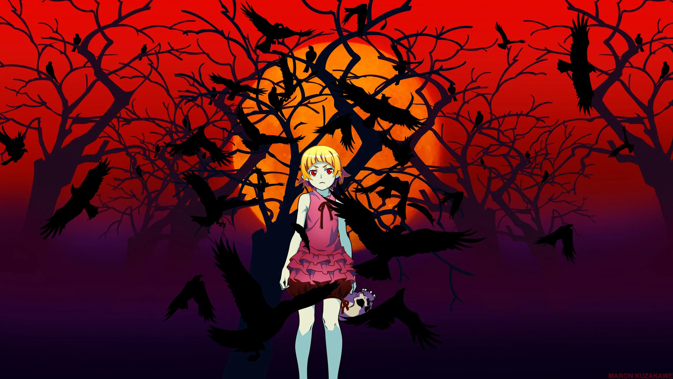 Декор для дома серия Monogatari Oshino Shinobu блонд шелковая ткань плакат печать XY014|poster