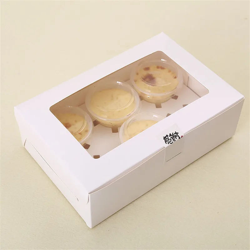 30pcs/Lots White Folded Rectangle Cardboard Box Cupcake With Window Biscuit Food Packing Package Gift Muffin Candy | Дом и сад