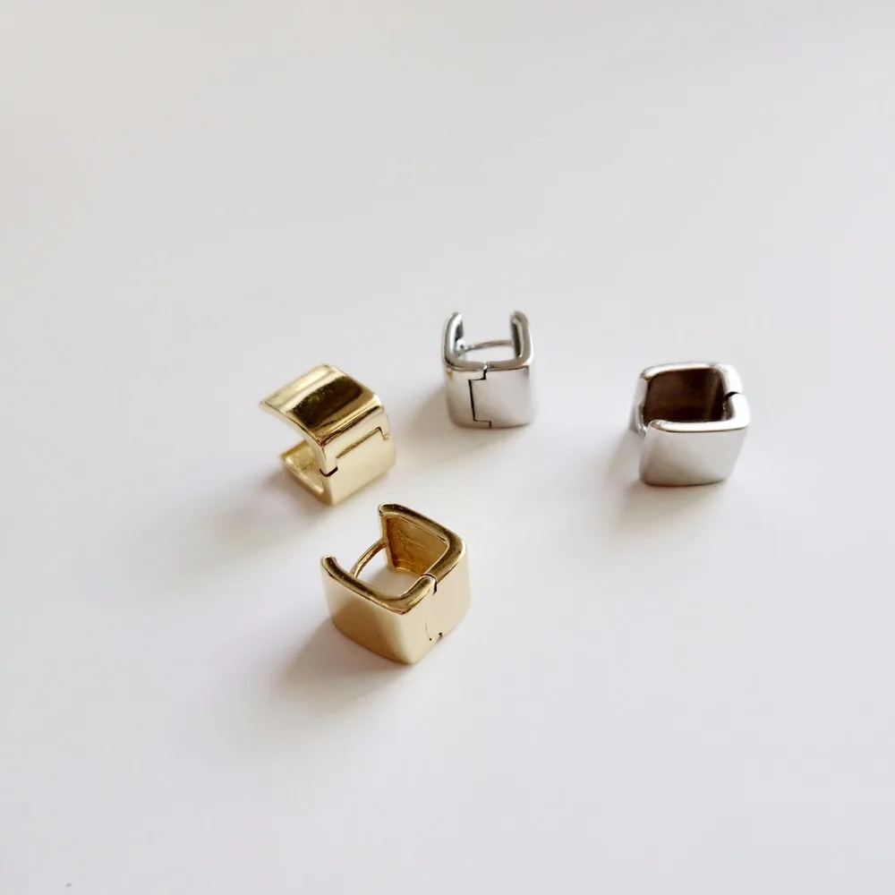 Koop 925 Sterling Zilveren Vierkante Brede Versie Stud Oorbellen Eenvoudige Mode Fijne Ontwerp Trendy Temperament Oorbellen Vrouwen Sieraden Gift