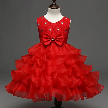 

2018 Girls Summer Princess Dress Girls Sleeveless Bow Mesh Dress Girls Party Fashion Cute Perform Wedding Dress Kid Clothes