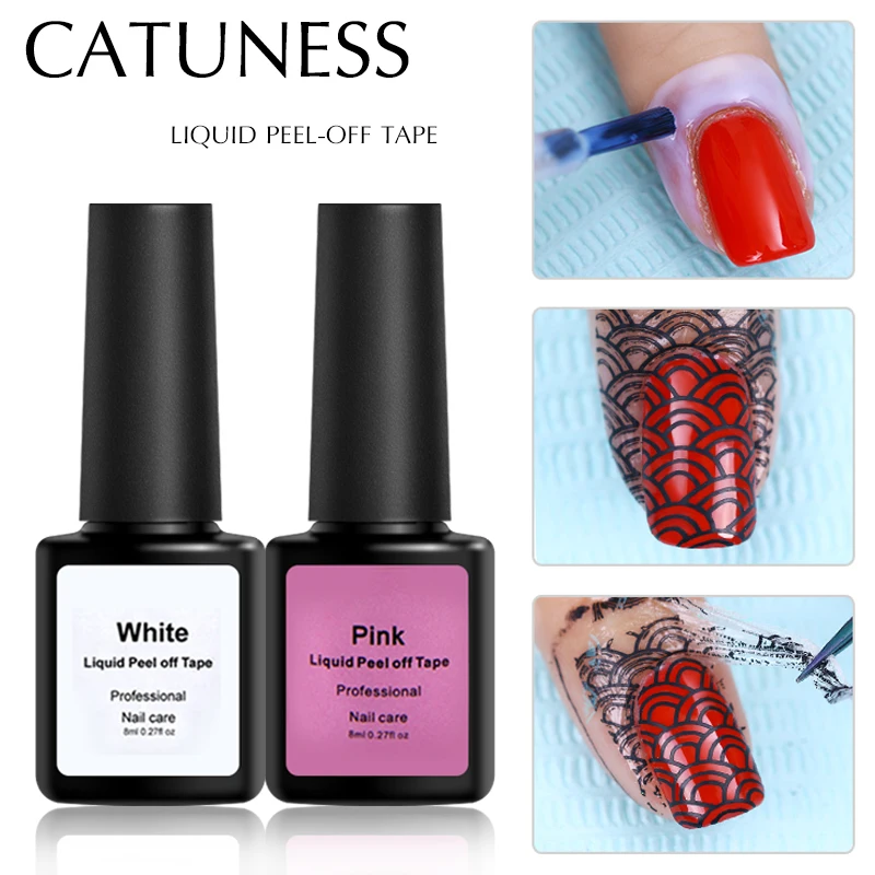 

CATUNESS Top Art Latex Liquid Protected Peel off Nail Polish Professional Finger Skin Quick Dry Protection White Pink Gel Paint
