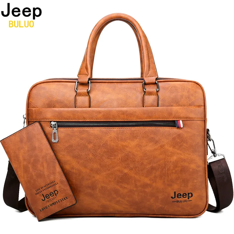 JEEP BULUO, известный бренд, мужской портфель, сумка, офисная, деловая, кожаная, через плечо, сумка для путешествий, 14', для ноутбука, iPad, A4, файлы, сумки