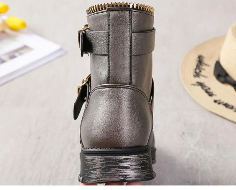 COOTELILI Fashion Zipper Boots Women Shoes Woman Ankle Boots For Women 4cm Heel Winter Autumn Rubber Boots Women 35-40 (3)