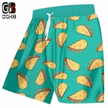 Ogkb Для Мужчин's Пляжные шорты Забавный принт буррито для гурманов 3d шорты-бермуды Купальные костюмы человек в стиле хип-хоп, эластичная кулиска на талии брюки 5XL