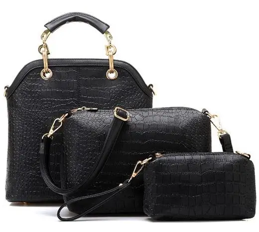 

3pcs Women Bag Handbags Set Fashion Crossbody Bags For Women Shoulder Messenger Bag Female Totes Blue Clutch Leather Handbags