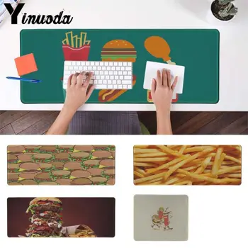 

Yinuoda Custom Skin fast food fries hamburger Gamer Speed Mice Retail Small Rubber Mousepad Size for 18x22cm 30x90cm 40x90cm