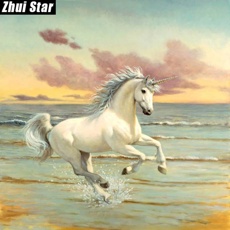 New Full Square Diamond 5D DIY Painting &quothorse&quot Embroidery Cross Stitch Rhinestone Mosaic Home Decor Gift | Дом и сад