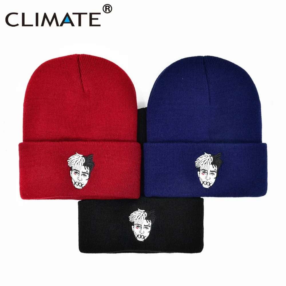 CLIMATE Xxx Rapper Beanie Hat Revenge, шапка с дредами, шапка бини для мужчин и женщин, вязанная зимняя шапка, хип-хоп шапка, шапки