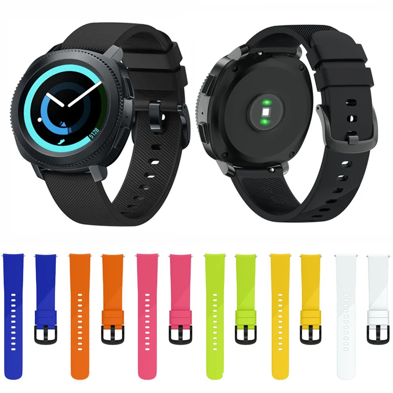 Large-Small-size-20mm-Width-for-Samsung-Gear-Sport-Strap-Metal-Buckle-Band-Silicone-Watchband-for 