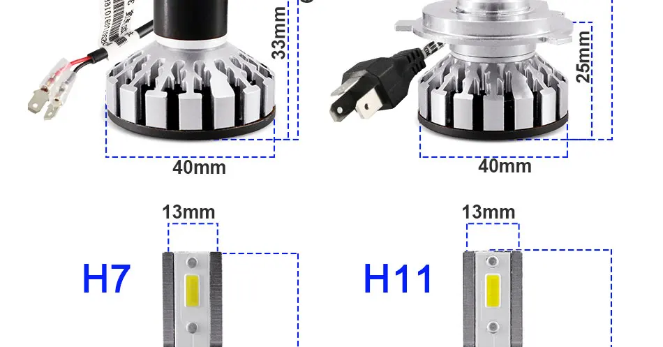 1 Pair H4 H7 LED Headlight Bulbs H1 9005 9006 HB4 Led canbus Anti-EMC H1 HB3 50W 10000LM 6000K Car Led Auto Headlights kit 12V mini size slient fan (19)