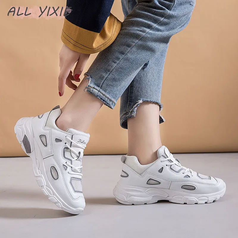 

ALL YIXIE 2019 New Fashion Spring Summer Mesh Black Breathable Women Sneakers Korean Sports Leisure Shoes Women Vulcanize Shoe
