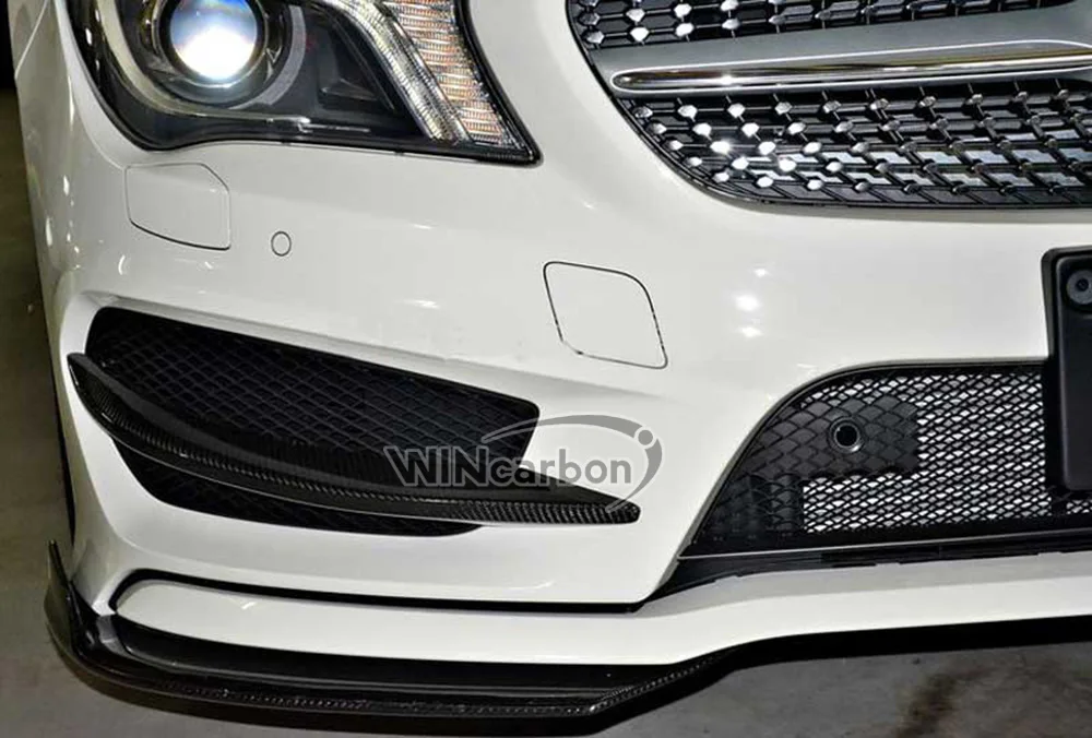 Реальные углеродного волокна губа-накладка спойлер клапанами для Mercedes Benz W117 C117 CLA200 CLA250 2013