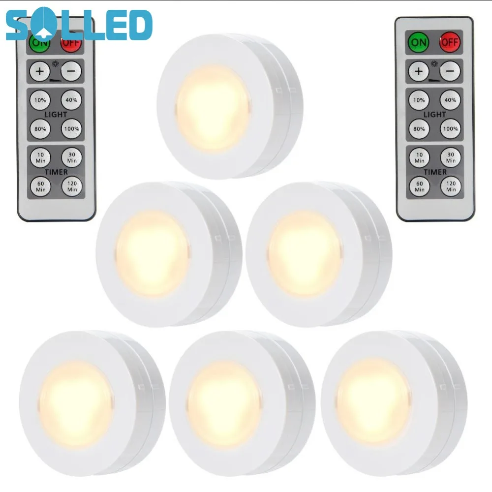 SOLLED 6 Packed Led Night Light Remote Controlled Closet Lights Super