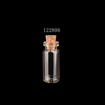 

Dia12x28mm Clear Mini Vials Glass Bottles Pendant with Corks --Vol 1.5ml 100pcs/Lot