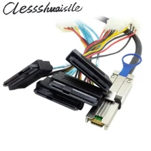 (100pcs/lot) 2.0m External Mini SAS 4X SFF-8088 26pin host to SAS hard disk SFF-8482 29pin target Fanout Cable with IDE Power