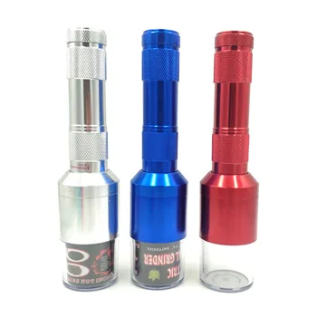 

1pc Flashlight Aluminum Eletric Grinder with Filter Screen Metal Herb Grinder Crusher Crank