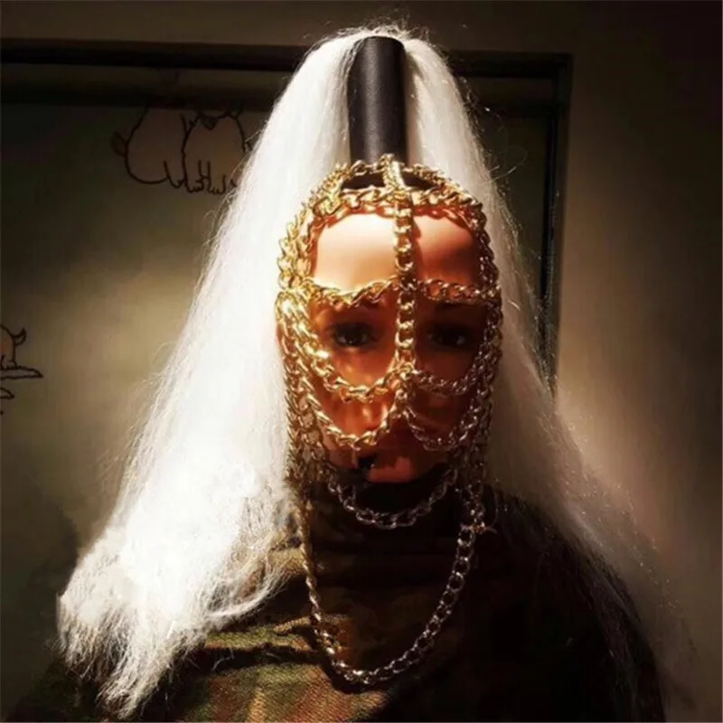 

DC56 Party cosplay headwear dj Chain wig disco dress singer perform stage costumes proom headdress bar headpiece hairs rave club