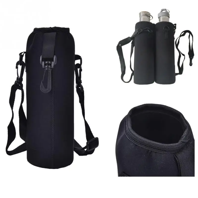 

1000ML Water Bottle Cover Bag Pouch Strap Neoprene Outdoor Military Water Bottle Carrier Insulated Bag Pouch Holder Strap Black