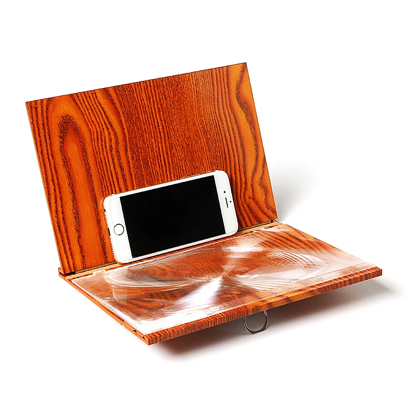 12 дюймов настольный деревянный кронштейн стереоскопический усилительный 3D телефон видео экран увеличительное стекло складной кронштейн подарок на день Святого Валентина