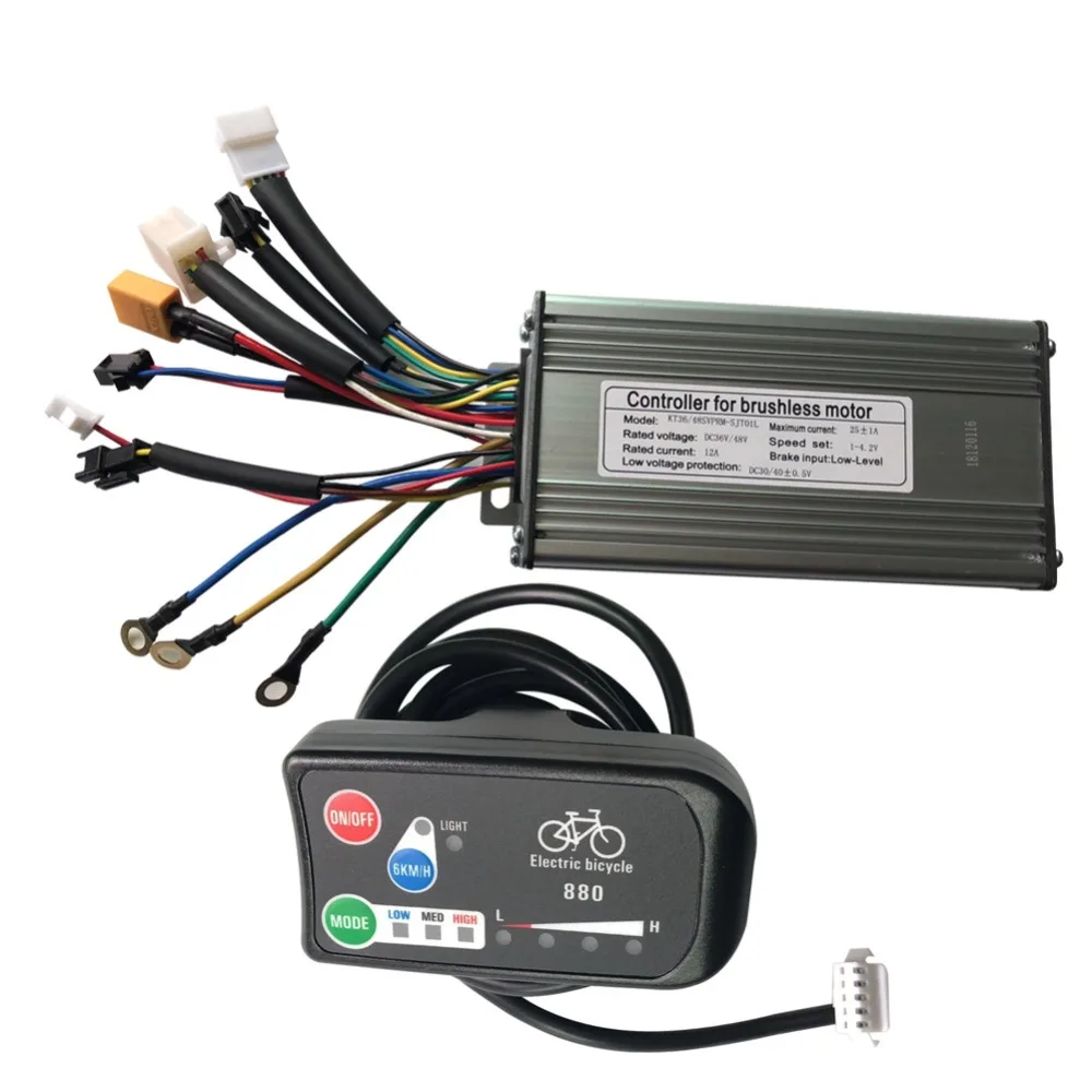 Top 36V 48V 500W 25A Electric Bicycle Brushless 9 Mosfet Sine Wave Controller with KT LCD3 LCD8 Display Panel Ebike Accessories 1